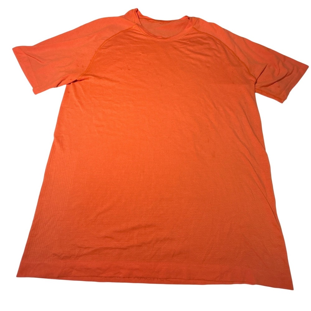 VOLS- UT -Lululemon Mens Metal Vent Tech Short Sleeve Shirt Orange Size L 0756